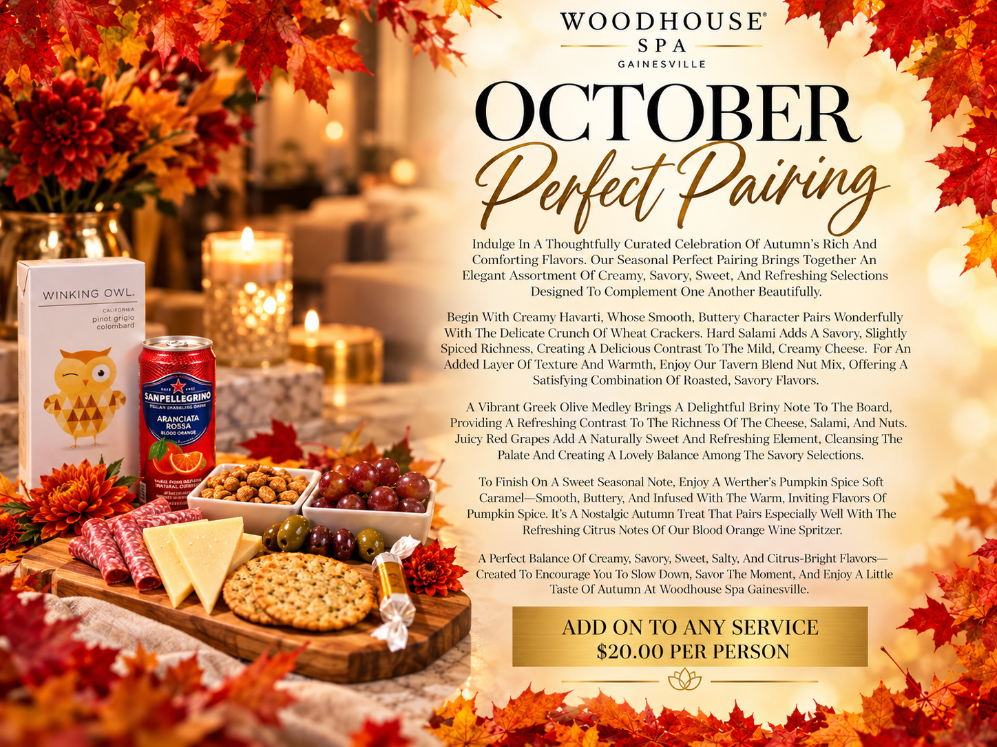 October Perfect Pairing | Woodhouse Spa Gainesville